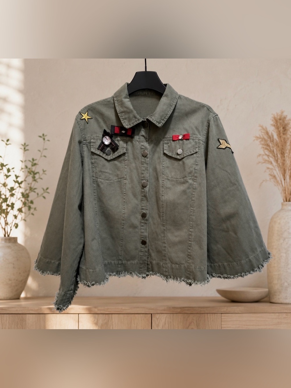 Oddy Anthropologie small medium green jacket
